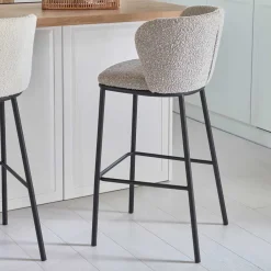 Wohnen Hocker<Boucle Barstühle mit 65 cm Sitzhöhe - Lucaz (2er Set)