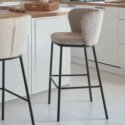 Wohnen Hocker<Boucle Barstühle mit 65 cm Sitzhöhe - Lucaz (2er Set)