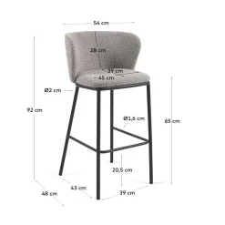 Wohnen Hocker<Boucle Barstühle mit 65 cm Sitzhöhe - Lucaz (2er Set)