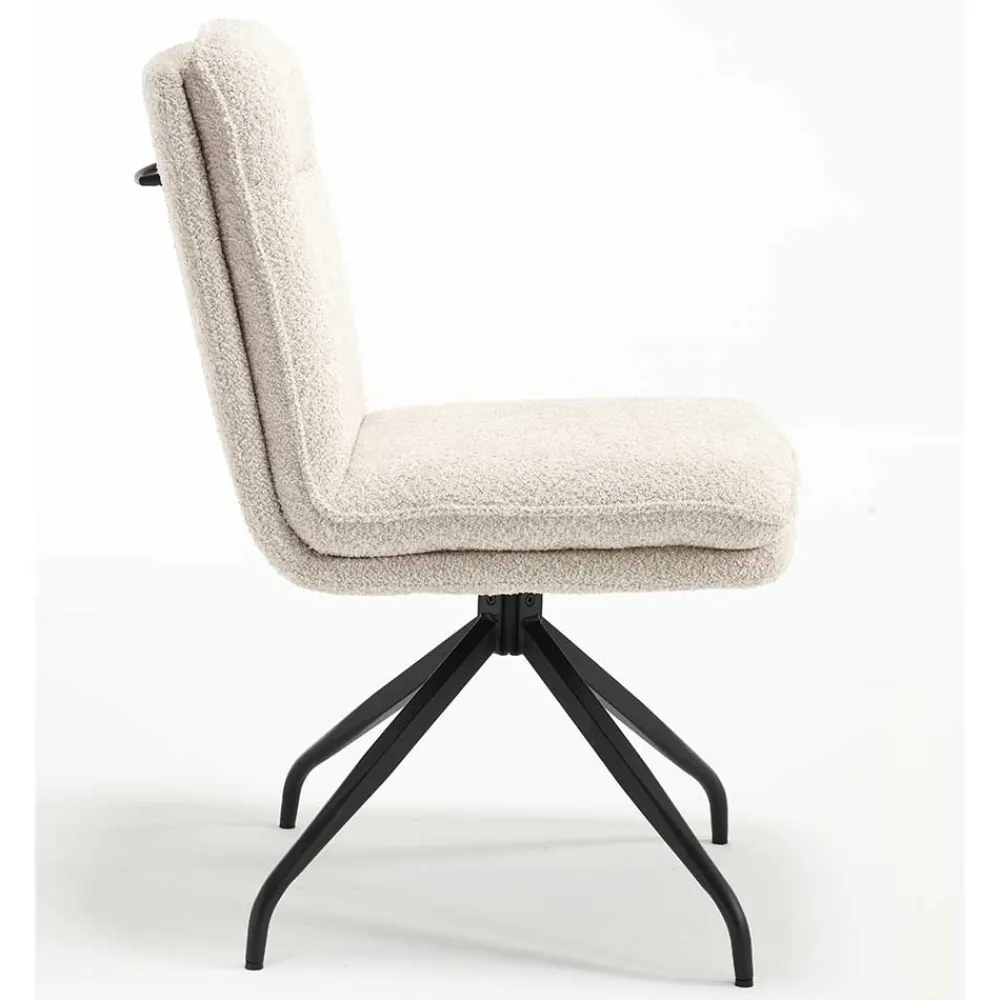Wohnen Stühle<Boucle Drehstuhl in Creme - Rocono