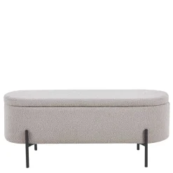 Wohnen Sitzbank<Boucle Polsterbank in Oval mit Stauraum - Buryas