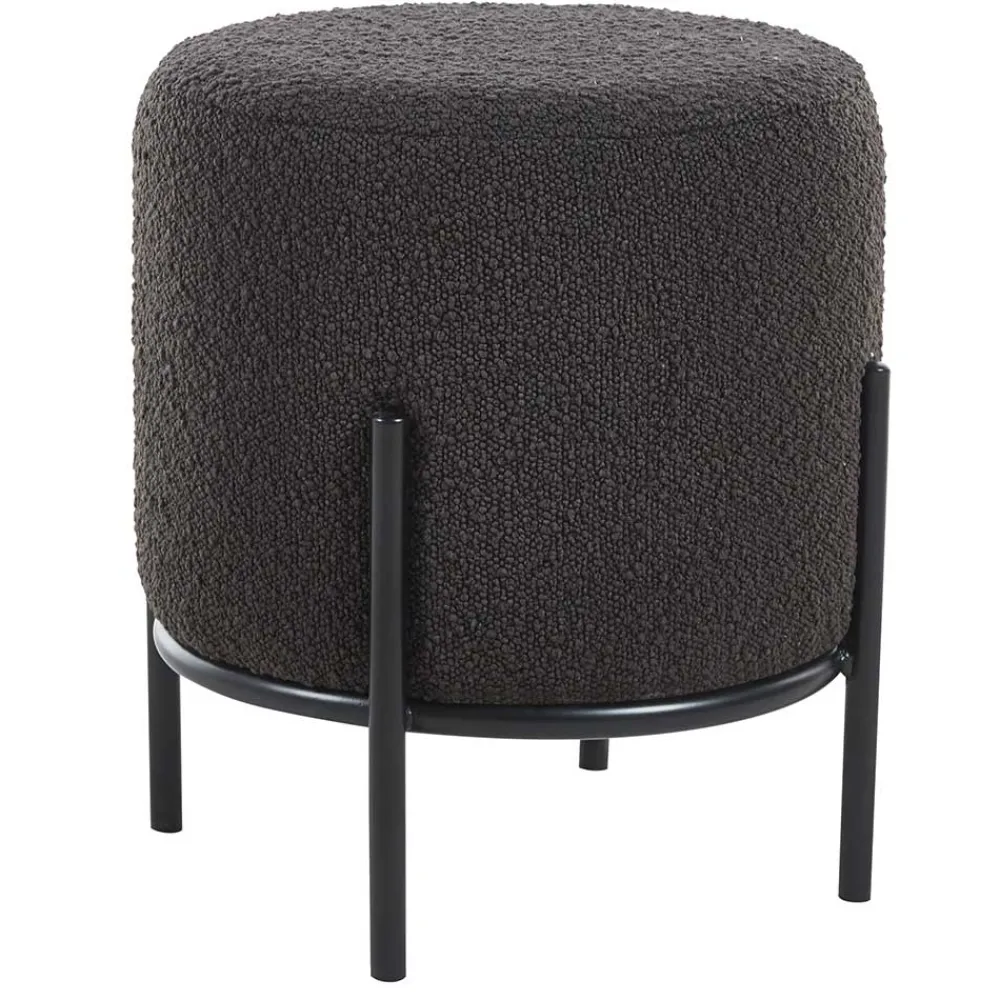 Wohnen Hocker<Boucle Polsterhocker in Anthrazit - Pizaras