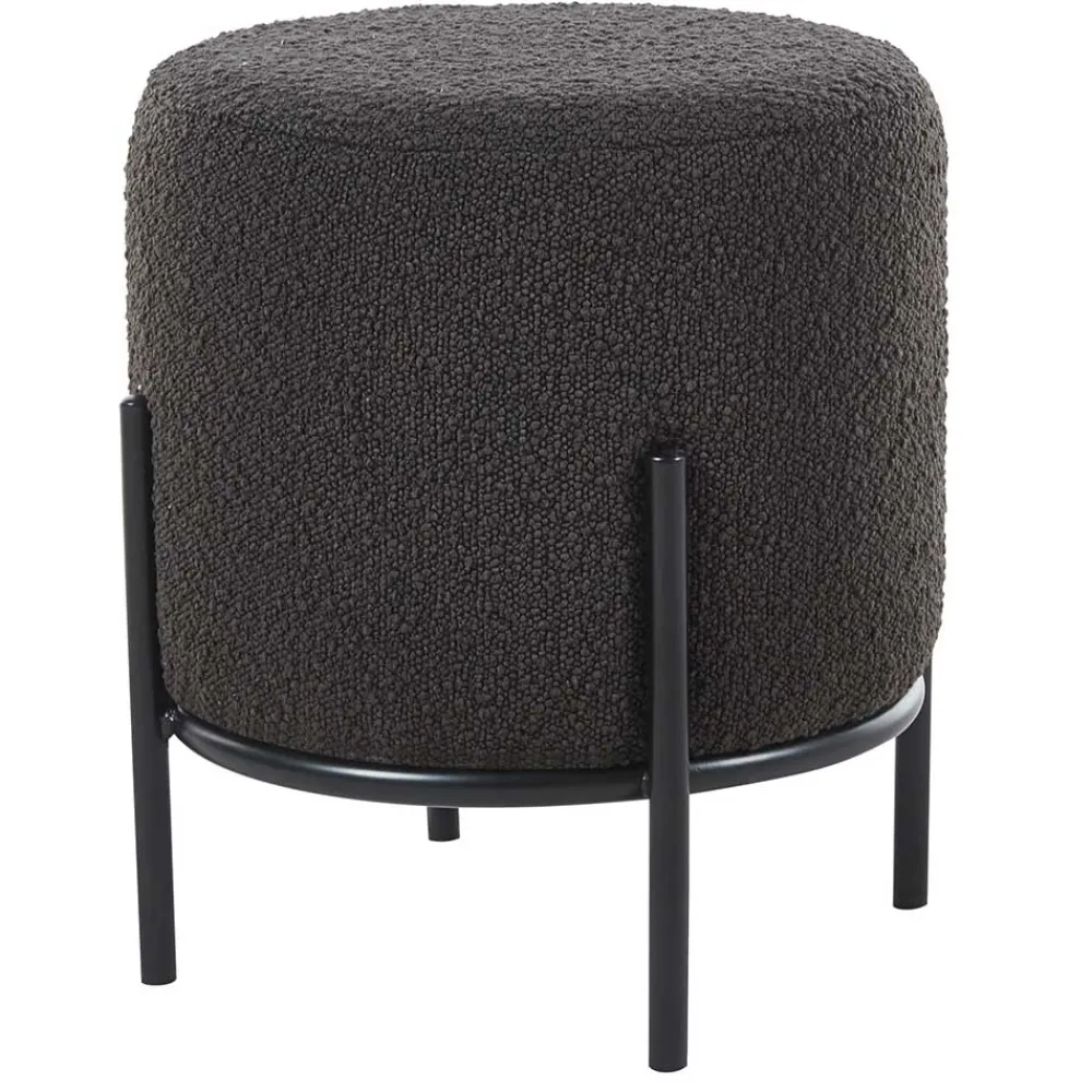 Wohnen Hocker<Boucle Polsterhocker in Anthrazit - Pizaras