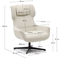 Wohnen Sessel<Boucle Polstersessel mit Drehgestell - Cacillo