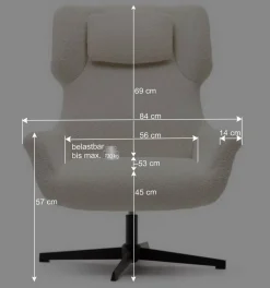 Wohnen Sessel<Boucle Polstersessel mit Drehgestell - Cacillo