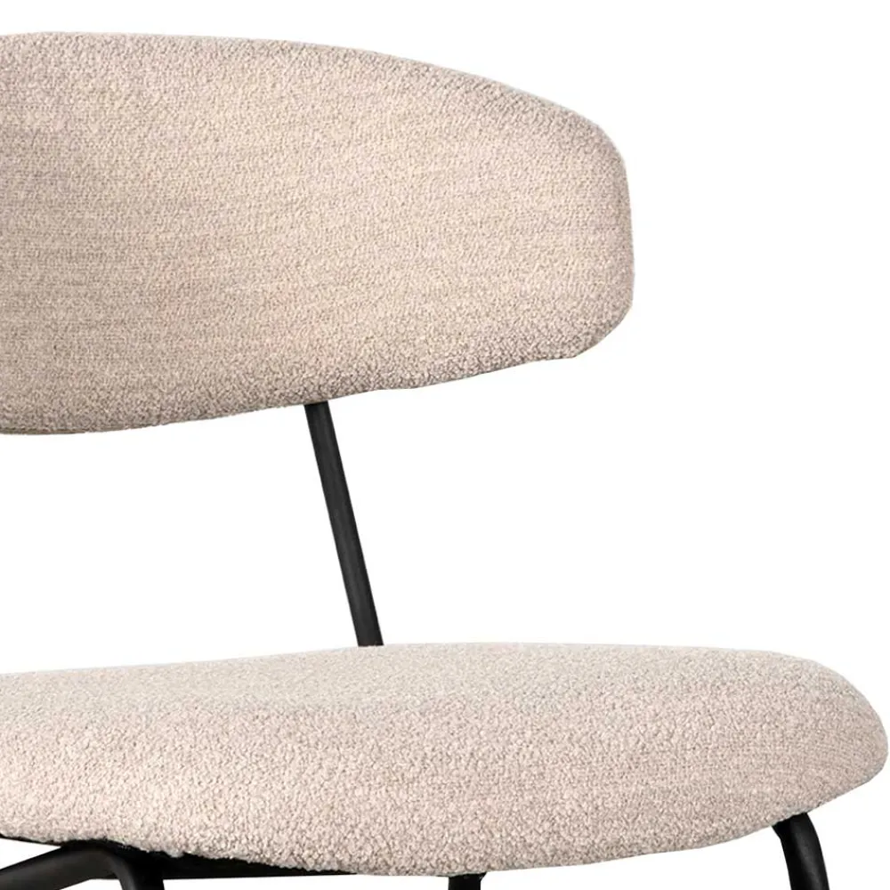 Wohnen Stühle<Boucle Polsterstuhl in Beigegrau - Flair (2er Set)