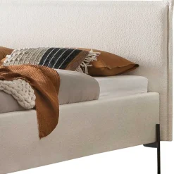 Wohnen Betten<Boucle Stoffbett in Creme Weiß - Fontana