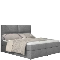 Wohnen Betten<Boxbett mit grauem Webstoffbezug - Loerena
