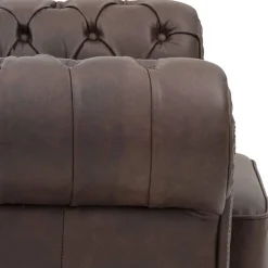 Wohnen Sessel<Brauner Chesterfieldsessel mit Lederbezug - Pluna