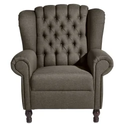 Wohnen Sessel<Brauner Federkernsessel im Chesterfield Look - Palencia