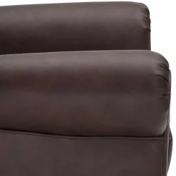 Wohnen Sessel<Brauner Federkernsessel mit Lederbezug - Chesterfield - Esmea