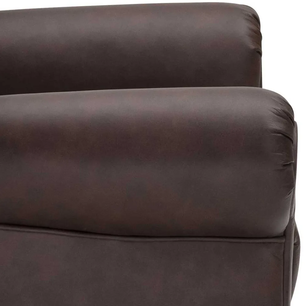 Wohnen Sessel<Brauner Federkernsessel mit Lederbezug - Chesterfield - Esmea