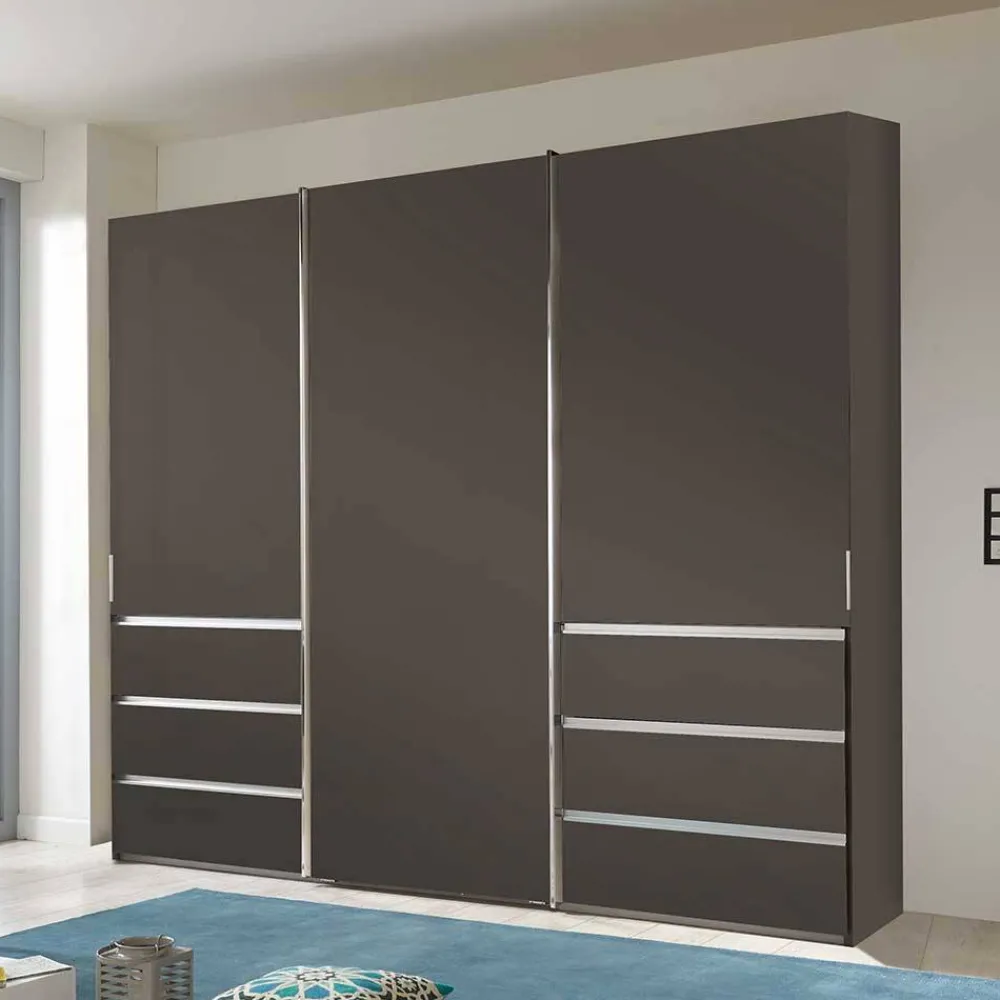Wohnen Kleiderschränke|Schränke<Brauner Kombi-Kleiderschrank 300 cm breit - Yana