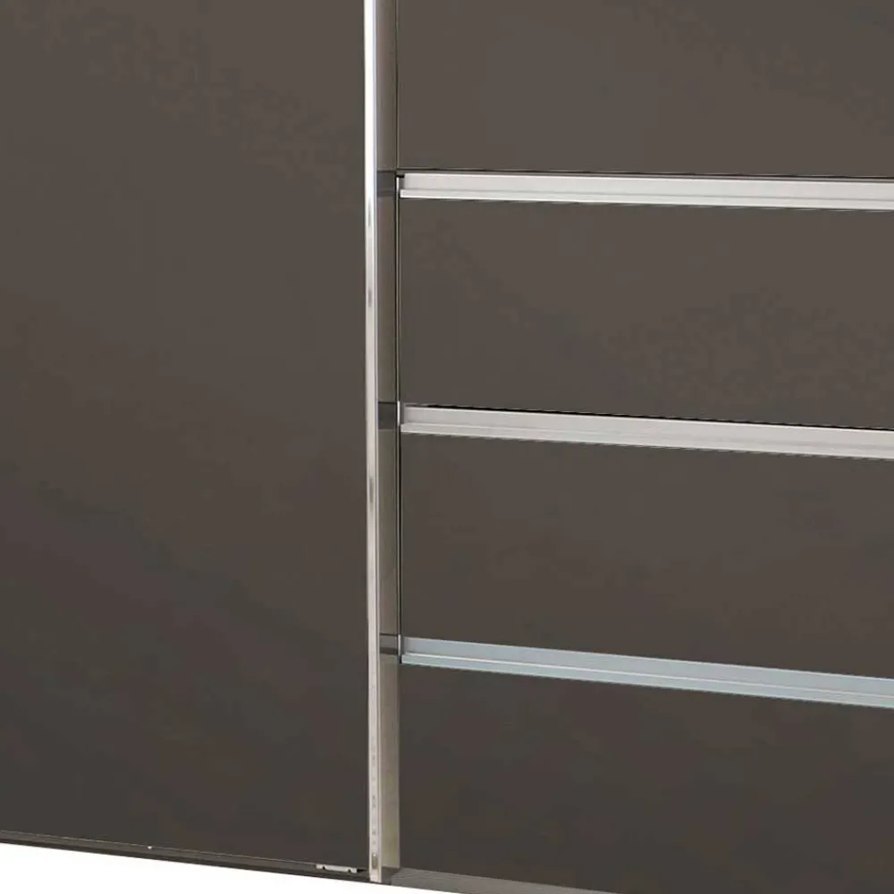 Wohnen Kleiderschränke|Schränke<Brauner Kombi-Kleiderschrank 300 cm breit - Yana
