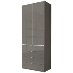 Wohnen Kleiderschränke<Brauner Kombi-Kleiderschrank 100 cm breit - Madita