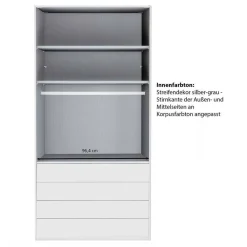 Wohnen Kleiderschränke<Brauner Kombi-Kleiderschrank 100 cm breit - Madita