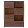 Wohnen Highboards|Kommoden<Braunes Akazie Highboard mit 3 Schiebetüren - Ruffes