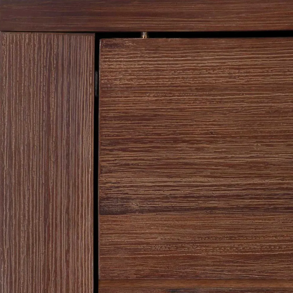 Wohnen Highboards|Kommoden<Braunes Akazie Highboard mit 3 Schiebetüren - Ruffes