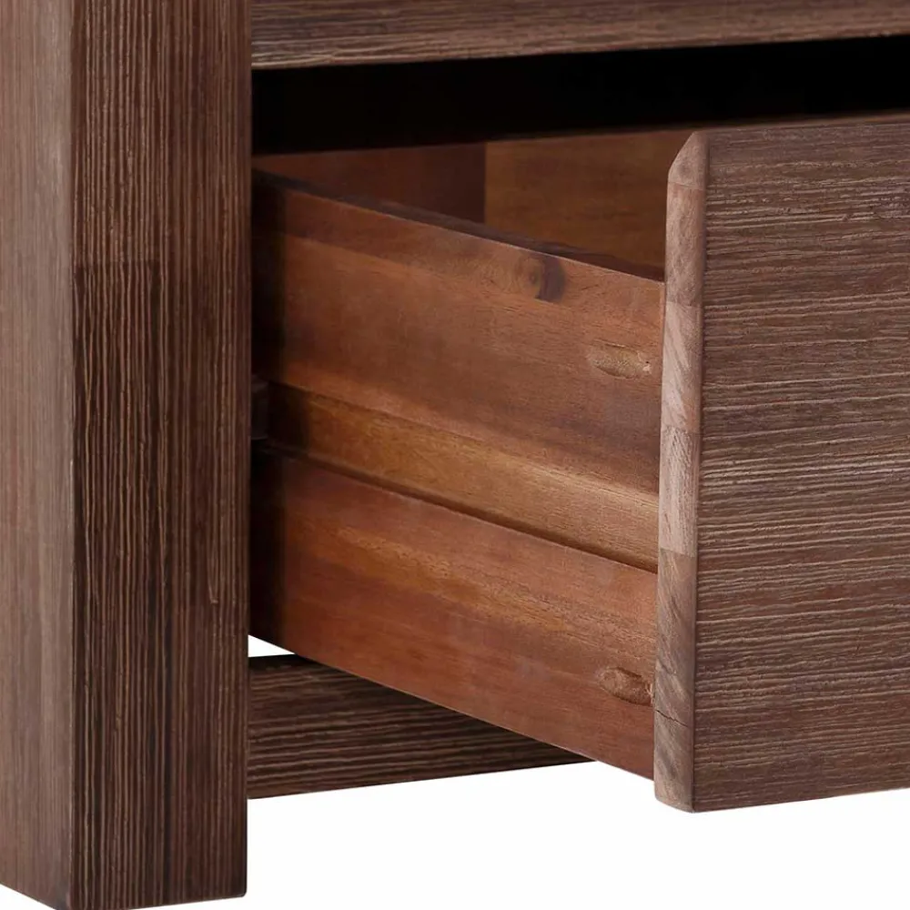 Wohnen Highboards|Kommoden<Braunes Akazie Highboard mit 3 Schiebetüren - Ruffes
