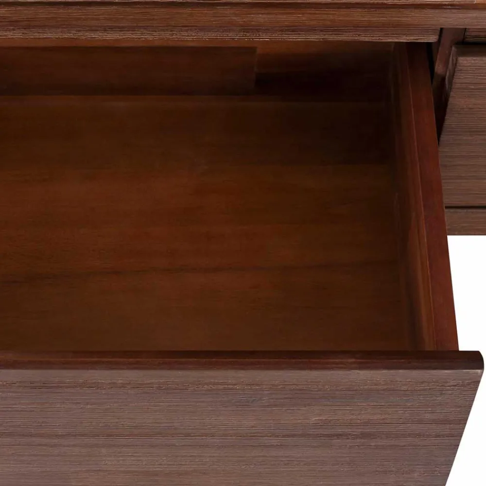 Wohnen Highboards|Kommoden<Braunes Akazie Highboard mit 3 Schiebetüren - Ruffes