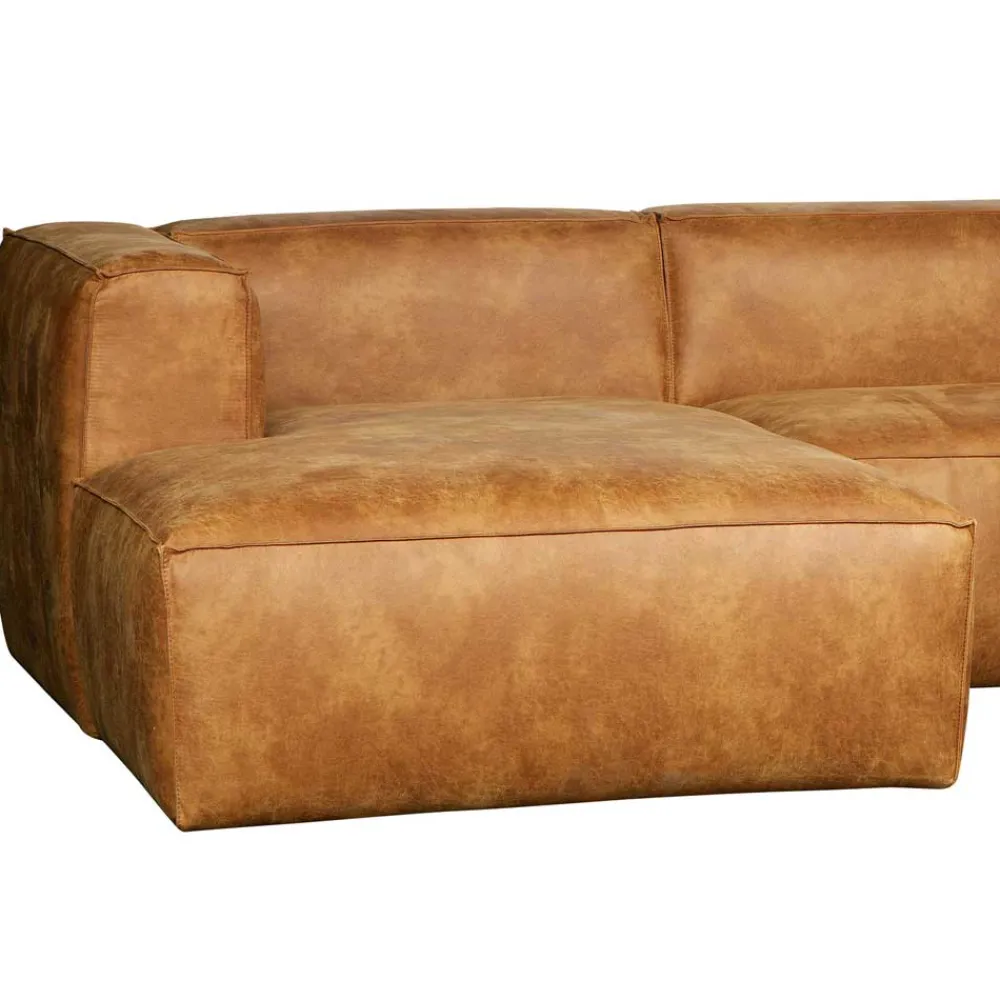 Wohnen Sofas<Braunes Ecksofa aus Leder recycelt Robert 305cm breit