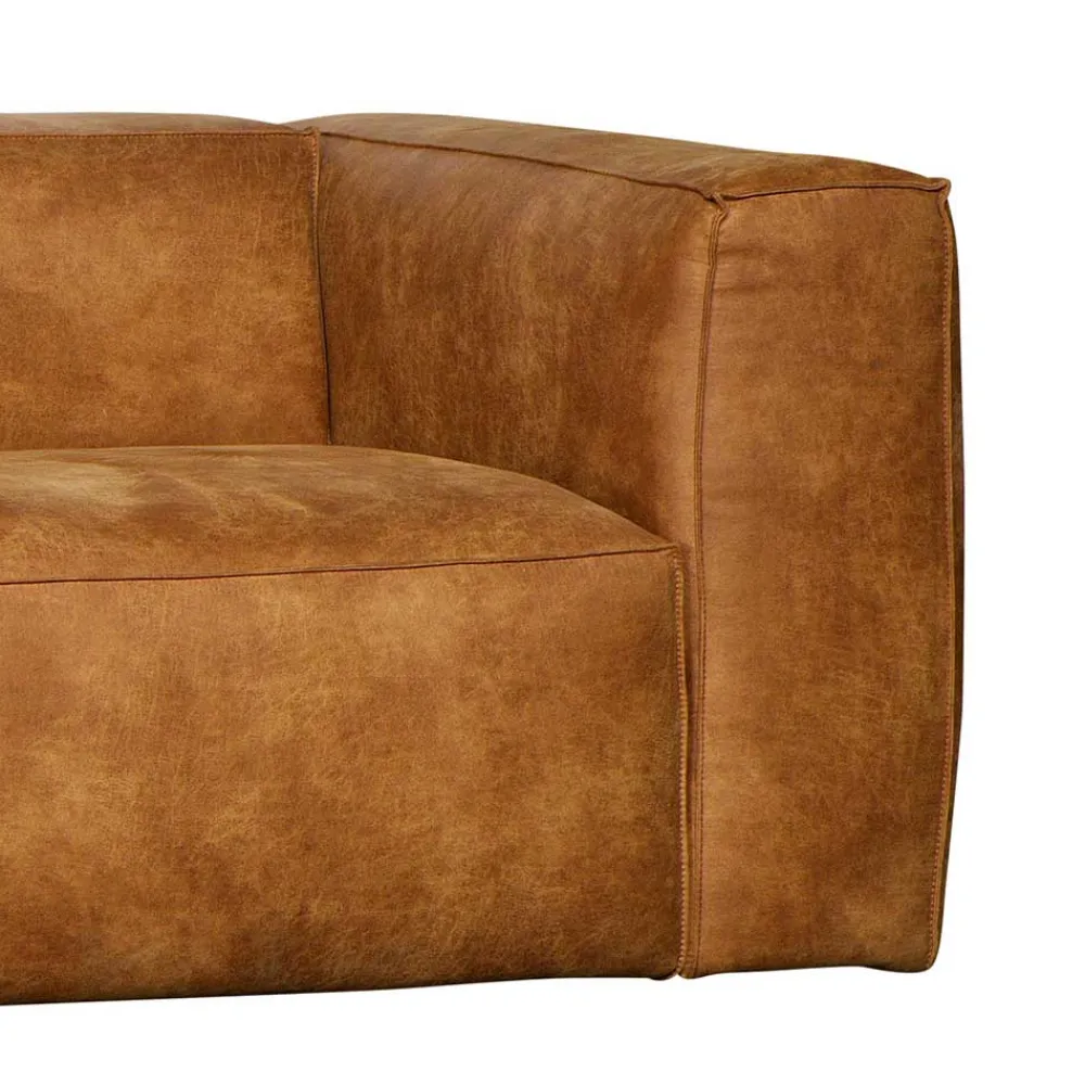 Wohnen Sofas<Braunes Ecksofa aus Leder recycelt Robert 305cm breit