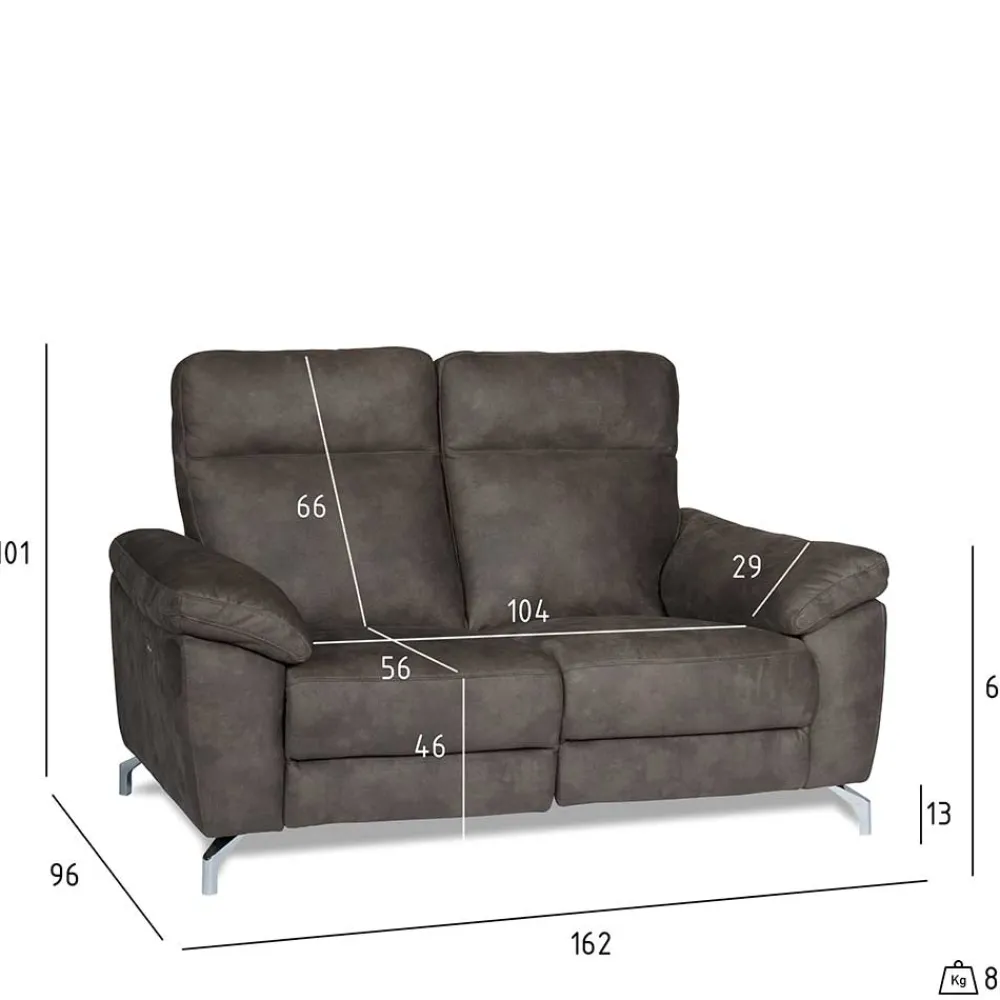 Wohnen Sofas<Braunes 2er Sofa mit Relaxfunktion - Extrados