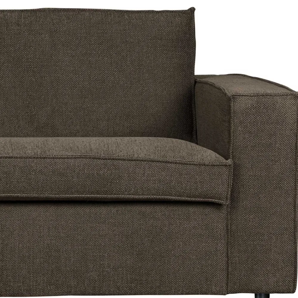 Wohnen Sofas<Braunes Wohnzimmersofa in L-Form aus Webstoff - Bravassa