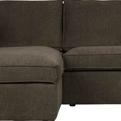 Wohnen Sofas<Braunes Wohnzimmersofa in L-Form aus Webstoff - Bravassa