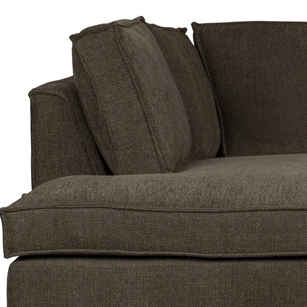Wohnen Sofas<Braunes Wohnzimmersofa in L-Form aus Webstoff - Bravassa