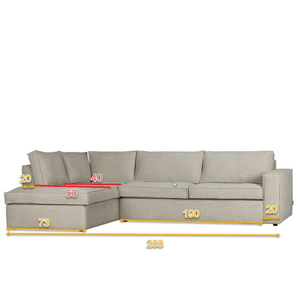Wohnen Sofas<Braunes Wohnzimmersofa in L-Form aus Webstoff - Bravassa