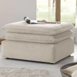Wohnen Hocker<Breitcord Polsterhocker in Beige - Jony