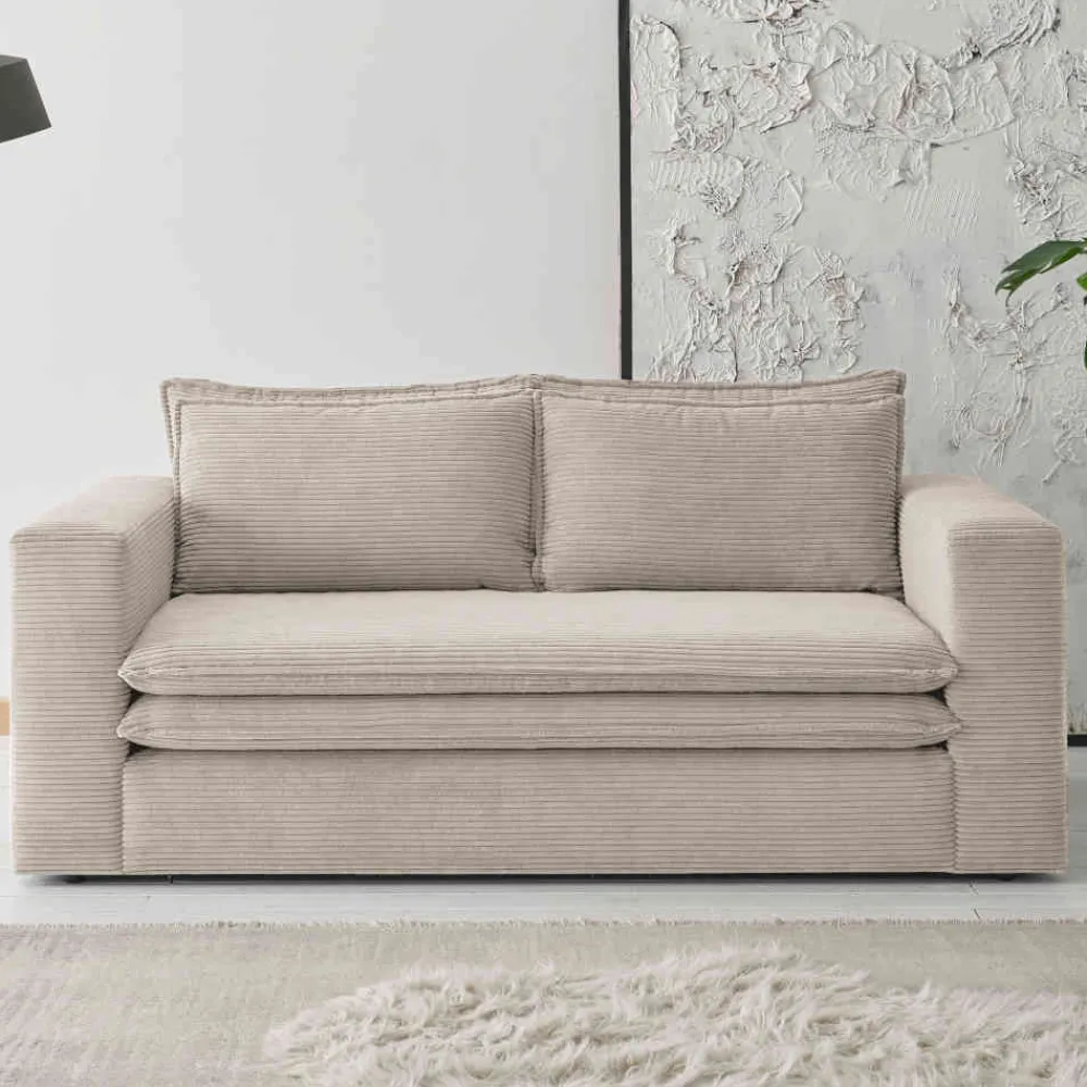 Wohnen Sofas<Breitcord Zweisitzer in Beige - Jony