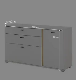Wohnen Sideboards<Breite Kombi-Kommode mit LED Beleuchtung - Racelyn