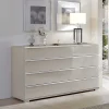 Wohnen Sideboards<Breite Kommode in Hellgrau mit Glasfront - Nucina