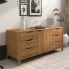 Wohnen Tv & Hifi-Möbel|Lowboards<Breite Kommode mit sechs Schubladen und Tür - Laida