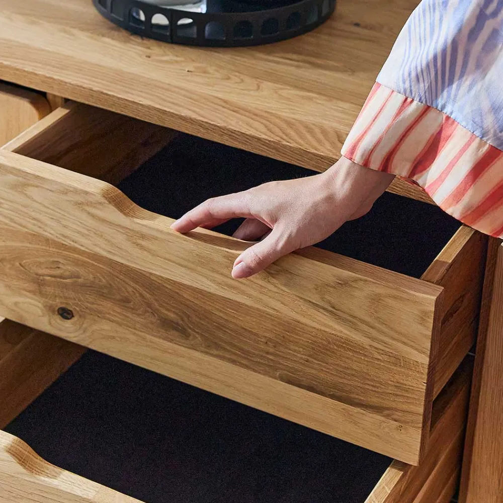 Wohnen Tv & Hifi-Möbel|Lowboards<Breite Kommode mit sechs Schubladen und Tür - Laida