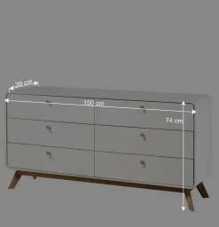 Wohnen Sideboards<Breite Kommode mit sechs Schubladen - Kolreva