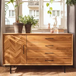 Wohnen Sideboards<Breite Kommode mit vier Schubladen & Tür - Kerfa