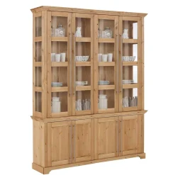 Wohnen Vitrinen<Breite Vitrine aus Kiefer Massivholz - Noellisa