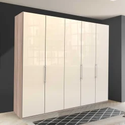 Wohnen Kleiderschränke<Breiter Falttüren-Schrank in Creme - Rativian