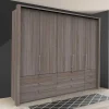 Wohnen Kleiderschränke|Schränke<Breiter Kleiderschrank in Eiche Dunkel - Crenba
