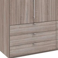 Wohnen Kleiderschränke|Schränke<Breiter Kleiderschrank in Eiche Dunkel - Crenba
