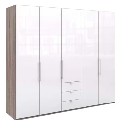 Wohnen Kleiderschränke<Breiter Kleiderschrank in Weiß Glas - Empresian