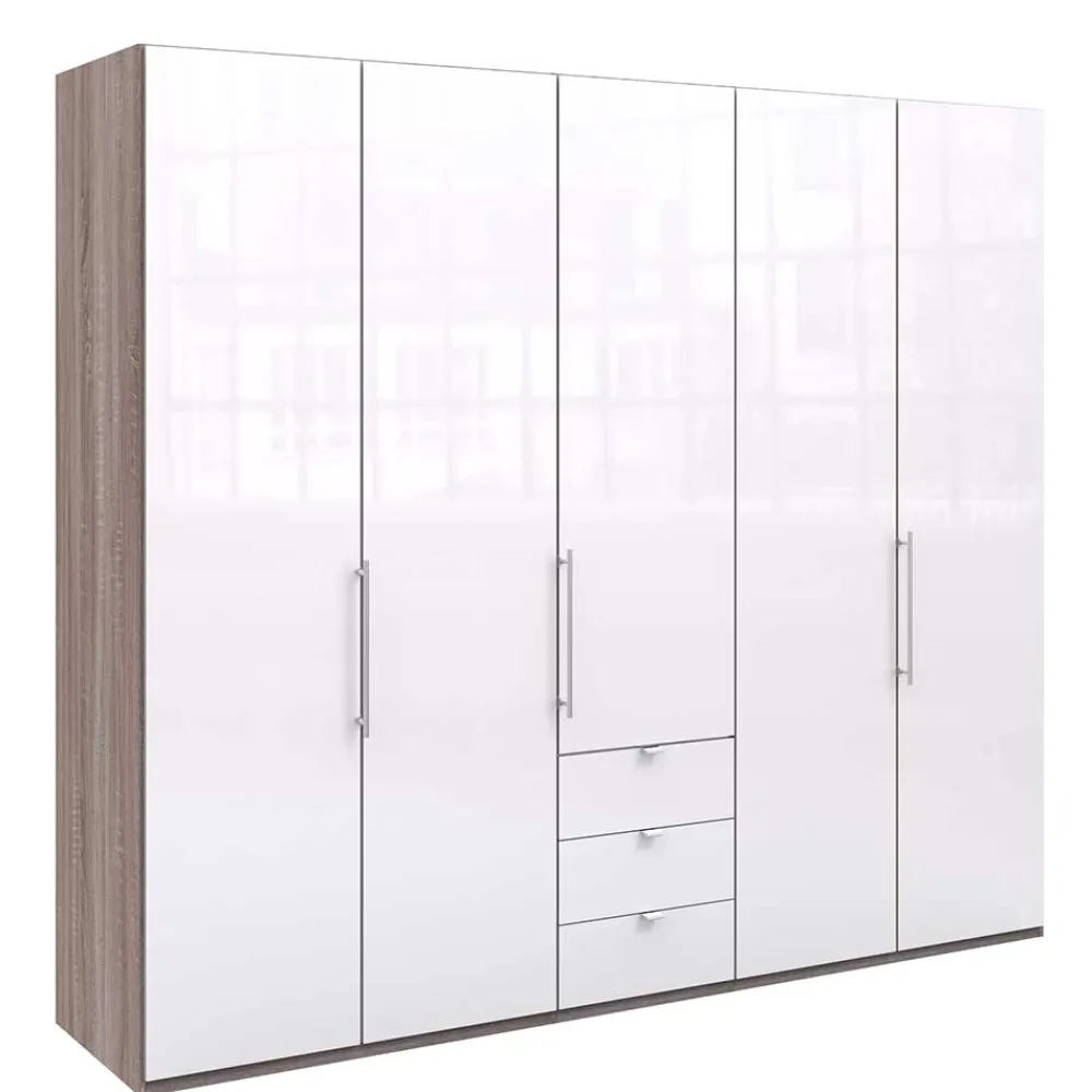 Wohnen Kleiderschränke<Breiter Kleiderschrank in Weiß Glas - Empresian