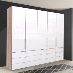 Wohnen Kleiderschränke<Breiter Kleiderschrank in Weiß - Bosays