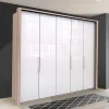 Wohnen Kleiderschränke|Schränke<Breiter Schlafzimmerschrank mit weißer Glasfront - Bosays