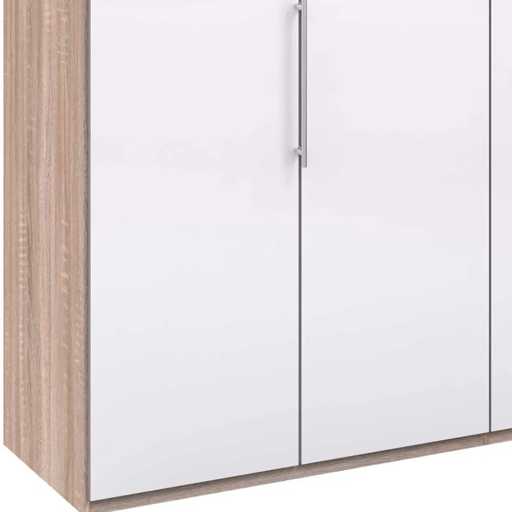 Wohnen Kleiderschränke|Schränke<Breiter Schlafzimmerschrank mit weißer Glasfront - Bosays