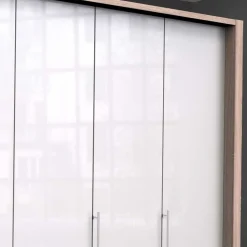 Wohnen Kleiderschränke|Schränke<Breiter Schlafzimmerschrank mit weißer Glasfront - Bosays