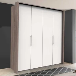 Wohnen Kleiderschränke|Schränke<Breiter Schlafzimmerschrank mit weißen Falttüren - Tivierto